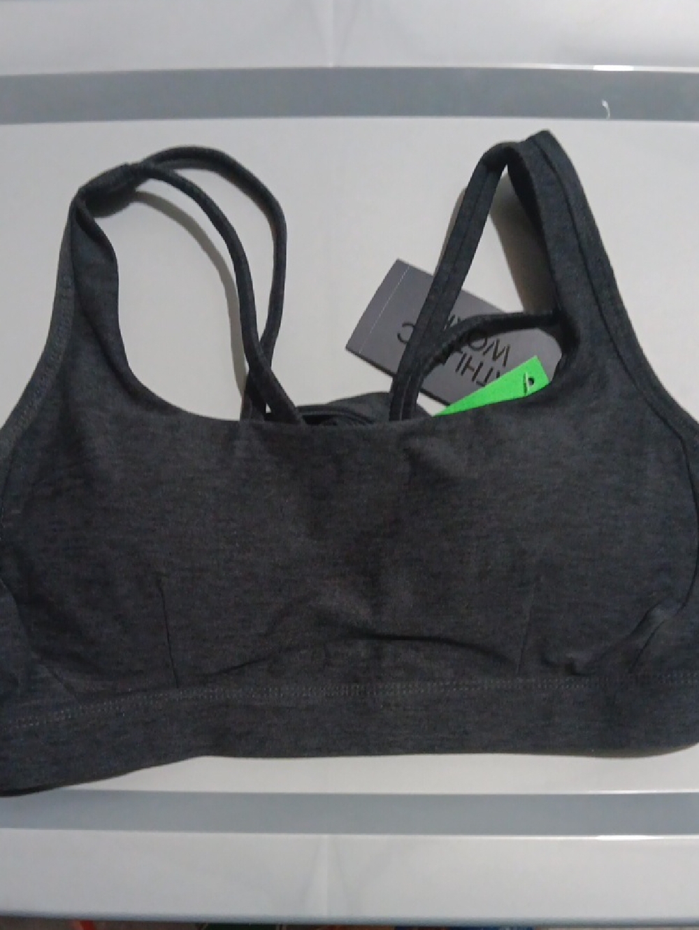 Athletic Works Dark Gray Strappy Sports Bra - Comfort Support